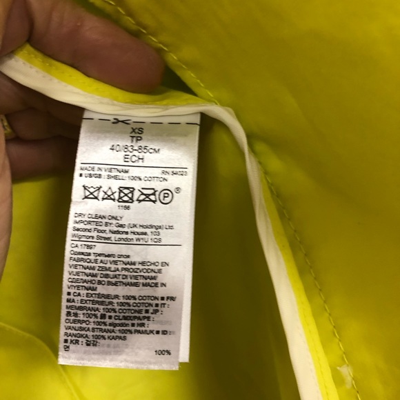 BANANA REPUBLIC WOMENS NEON BRIGHT YELLOW TRENCH COAT IN SIZE EXTRA SMALL - Picture 5 of 7